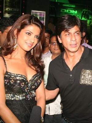 Khan with Priyanka Chopra at the premiere for Don in 2006