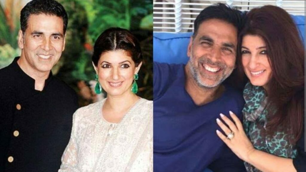 Kumar with her wife Twinkle Khanna