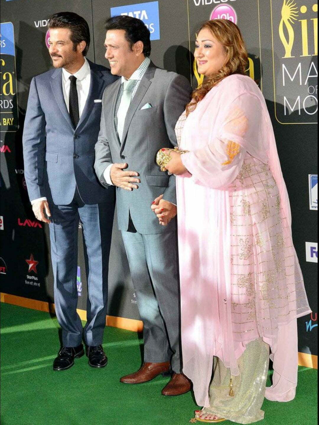 Anil Kapoor, Govinda and his wife at the 2014 IIFA