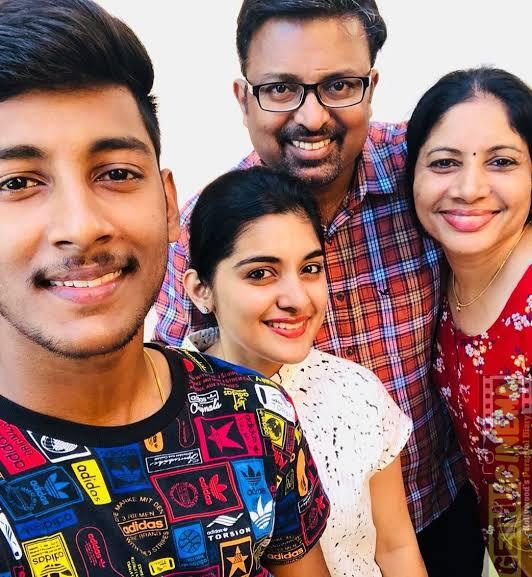 Nivetha Thomas with family